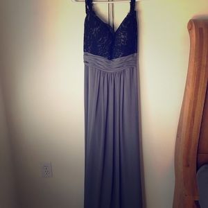 Gorgeous black and gray lace trim dress